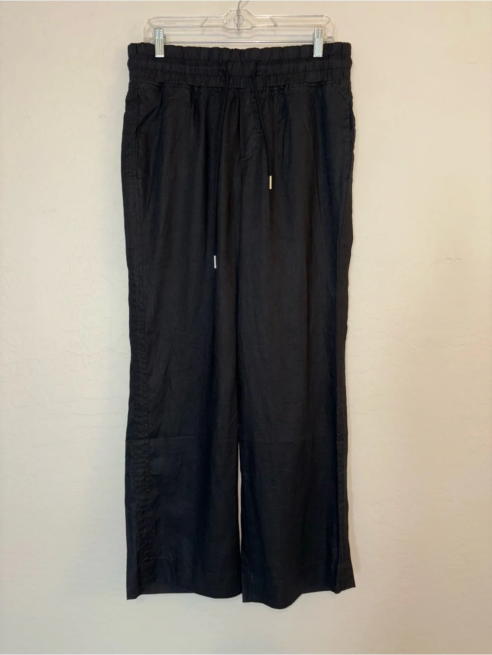 Quince Womens 100% European Linen Pants New Size L Neutral Capsule Wardrobe $98